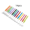 Amazon 14-piece colored TPR silicone soft-handle crochet set, commonly used sweater knitting tools, opp bag wholesale details Picture